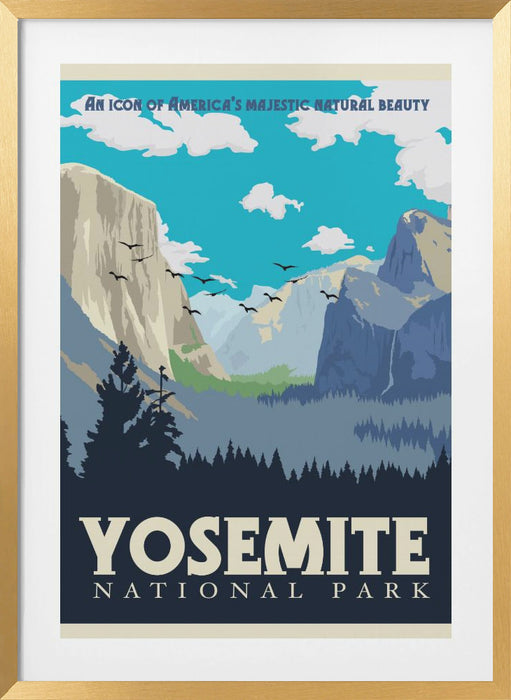 Yosemite National Park Travel Print Framed Art Modern Wall Decor