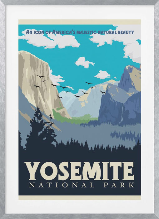 Yosemite National Park Travel Print Framed Art Modern Wall Decor