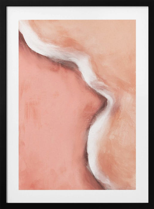 Peachy Wave Framed Art Modern Wall Decor