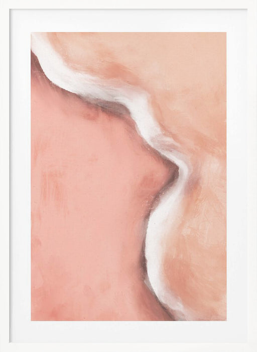 Peachy Wave Framed Art Modern Wall Decor