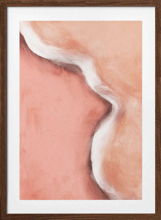 Peachy Wave Framed Art Modern Wall Decor