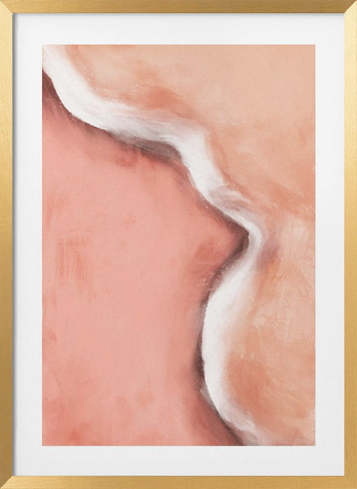 Peachy Wave Framed Art Modern Wall Decor