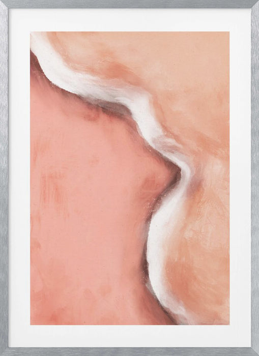 Peachy Wave Framed Art Modern Wall Decor