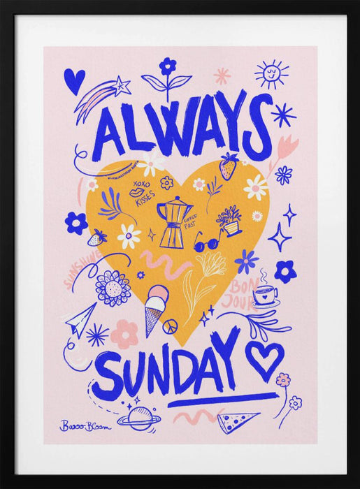 Always Sunday Framed Art Modern Wall Decor