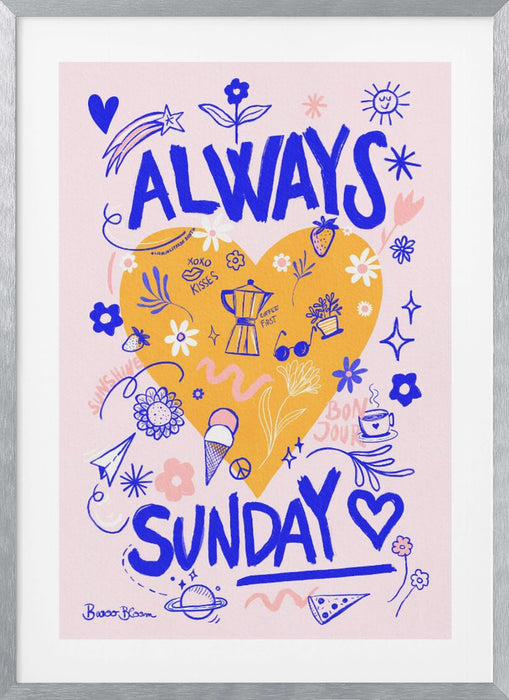 Always Sunday Framed Art Modern Wall Decor