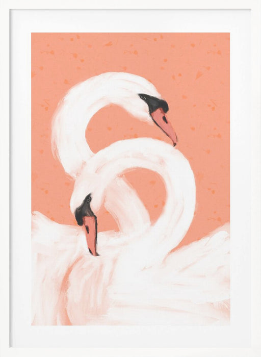 Swans Framed Art Modern Wall Decor