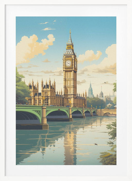 View of London Framed Art Modern Wall Decor