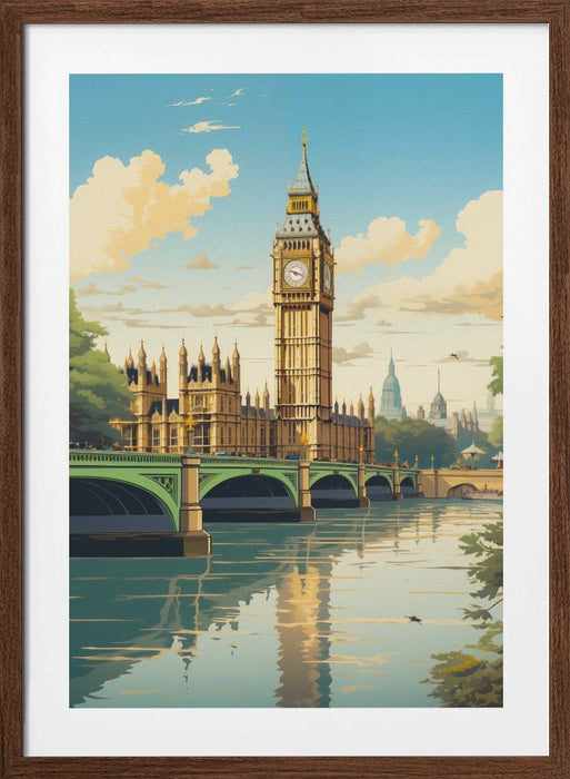 View of London Framed Art Modern Wall Decor