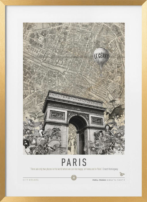 Paris (City Breaks) Framed Art Modern Wall Decor