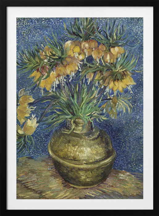 Vincent Van Gogh's Imperial Fritillaries In a Copper Vase (1887) Framed Art Wall Decor