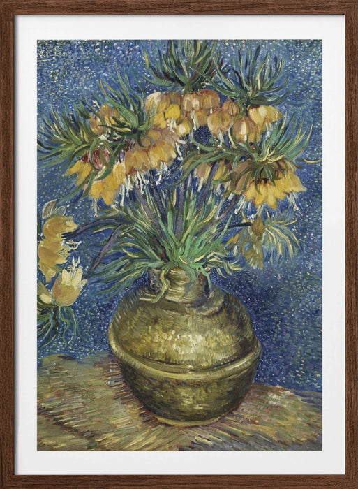 Vincent Van Gogh's Imperial Fritillaries In a Copper Vase (1887) Framed Art Wall Decor