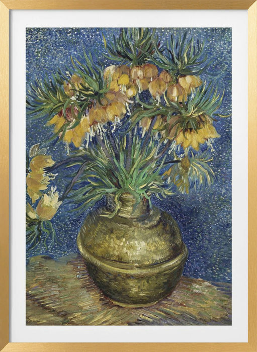 Vincent Van Gogh's Imperial Fritillaries In a Copper Vase (1887) Framed Art Wall Decor