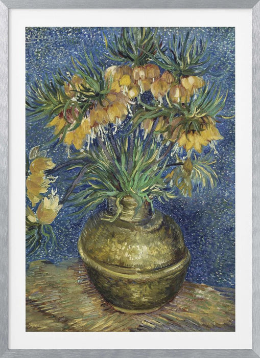 Vincent Van Gogh's Imperial Fritillaries In a Copper Vase (1887) Framed Art Wall Decor