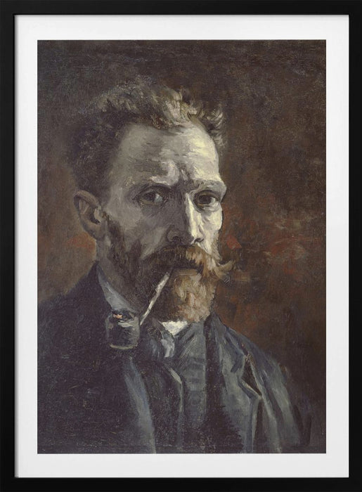 Vincent Van Gogh's Self Portrait With Pipe (1886) Framed Art Modern Wall Decor