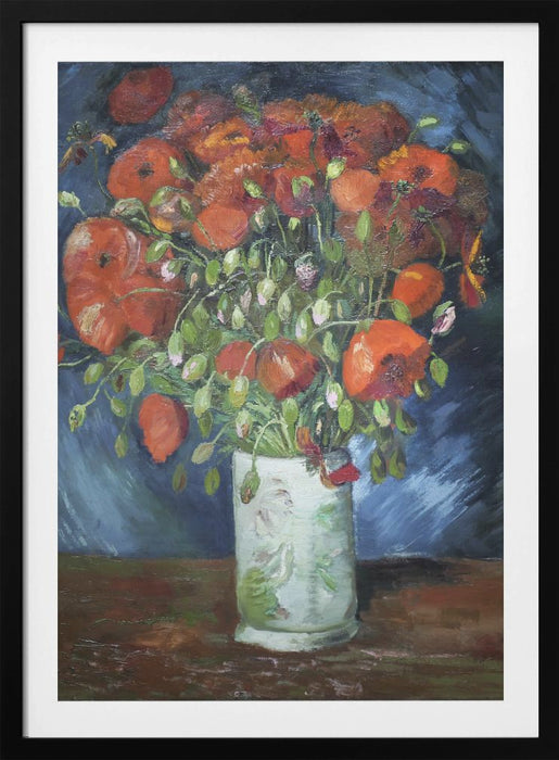 Vincent Van Gogh's Vase With Poppies (1886) Framed Art Modern Wall Decor