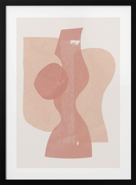 Peach Paper Cut Composition No.1 Framed Art Modern Wall Decor