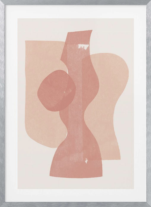 Peach Paper Cut Composition No.1 Framed Art Modern Wall Decor