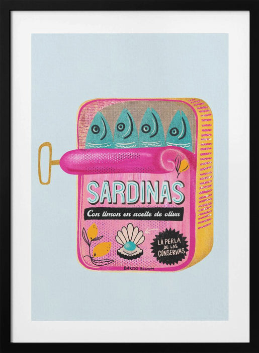 Sardines Tin Can Framed Art Wall Decor