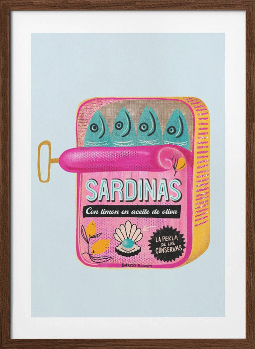 Sardines Tin Can Framed Art Wall Decor