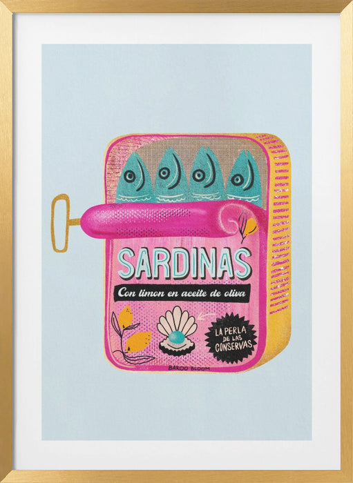 Sardines Tin Can Framed Art Wall Decor