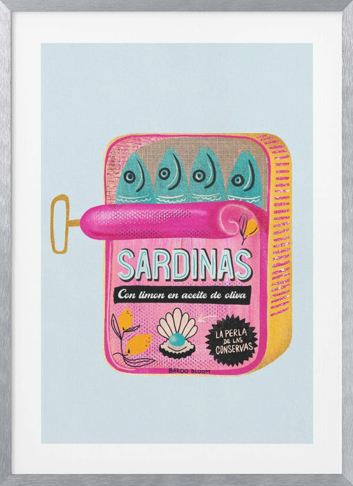 Sardines Tin Can Framed Art Wall Decor