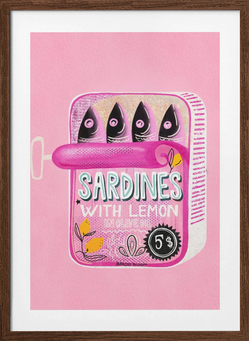 Sardines Tin Can Pink Framed Art Wall Decor