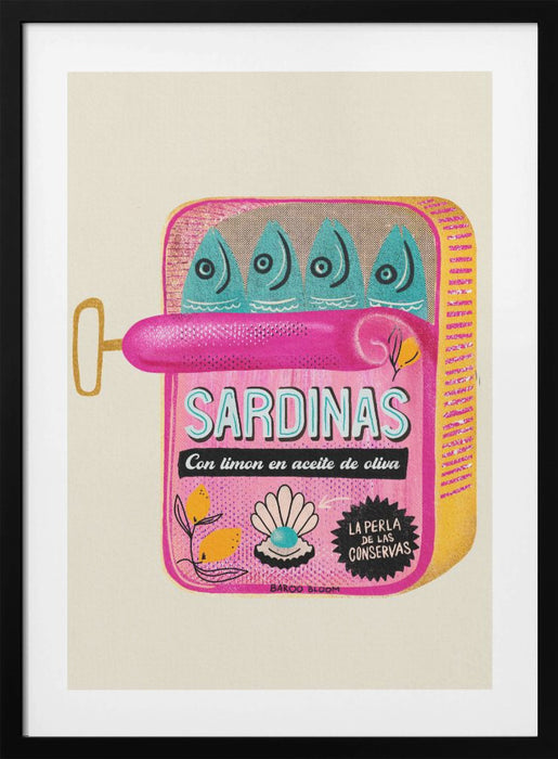 Sardines Tin Can Framed Art Wall Decor