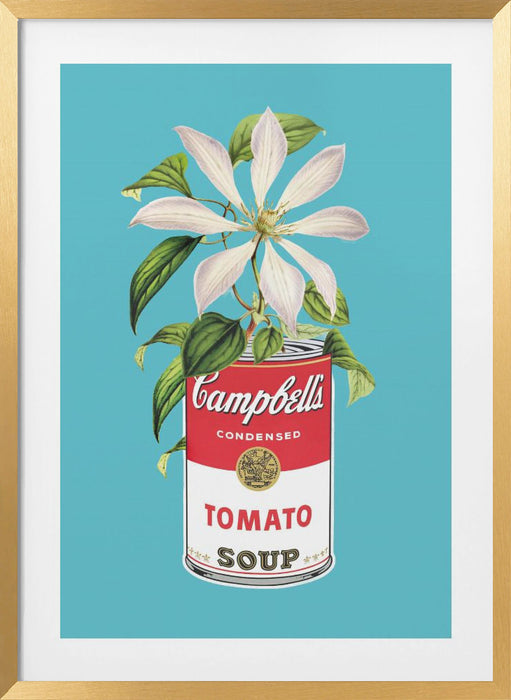 Campbells and Flowers Framed Art Modern Wall Decor