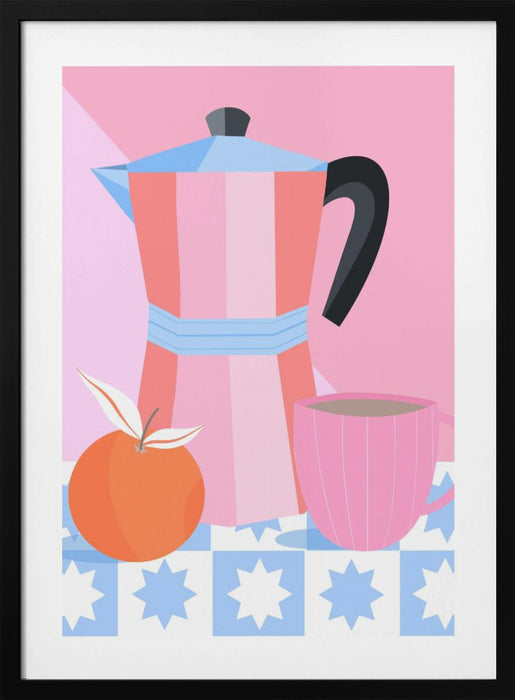 Still Life with Moka Pot Framed Art Modern Wall Decor