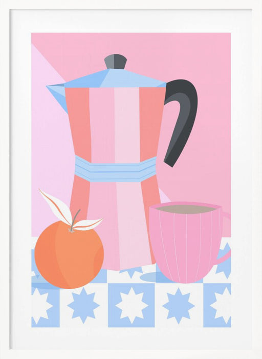 Still Life with Moka Pot Framed Art Modern Wall Decor