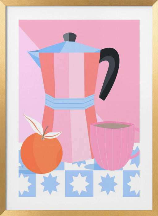 Still Life with Moka Pot Framed Art Modern Wall Decor