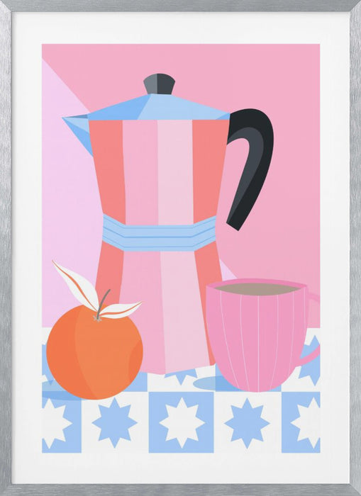 Still Life with Moka Pot Framed Art Modern Wall Decor