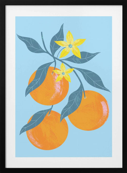 Orange Branch Framed Art Wall Decor