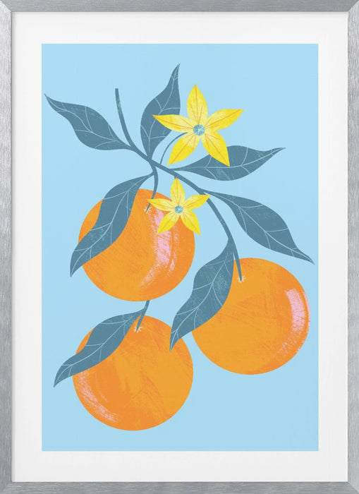 Orange Branch Framed Art Wall Decor