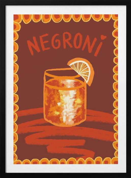 Cocktail Negroni Framed Art Modern Wall Decor