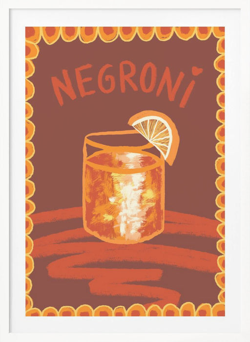 Cocktail Negroni Framed Art Modern Wall Decor