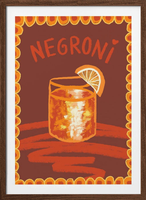 Cocktail Negroni Framed Art Modern Wall Decor