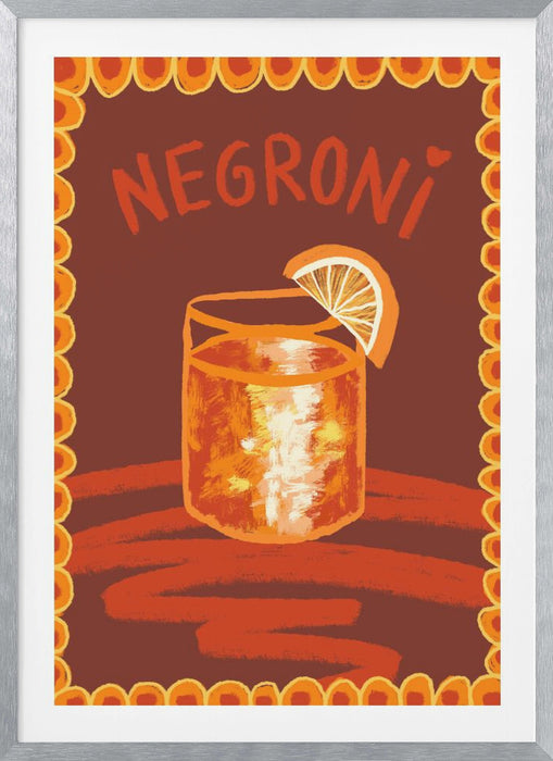 Cocktail Negroni Framed Art Modern Wall Decor