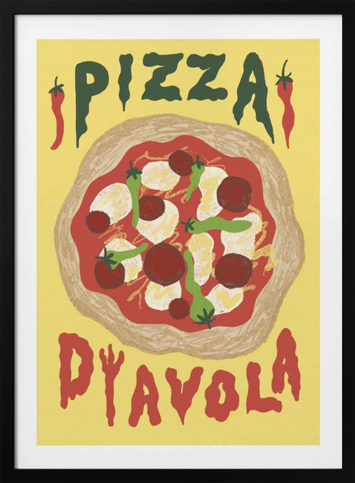 Pizza Diavola Framed Art Modern Wall Decor