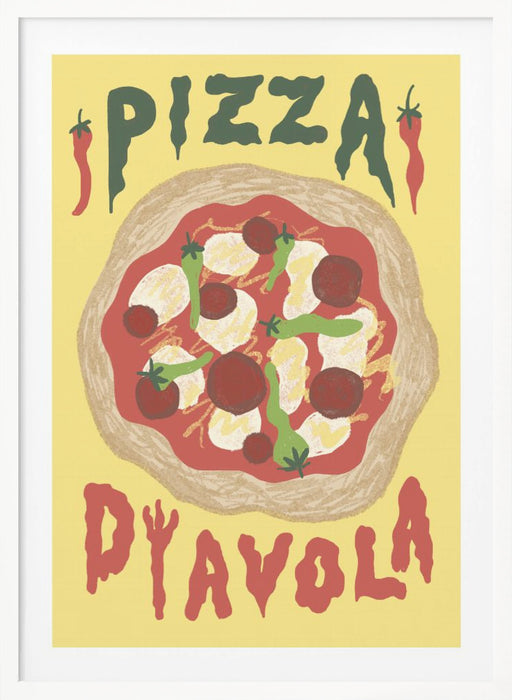 Pizza Diavola Framed Art Modern Wall Decor