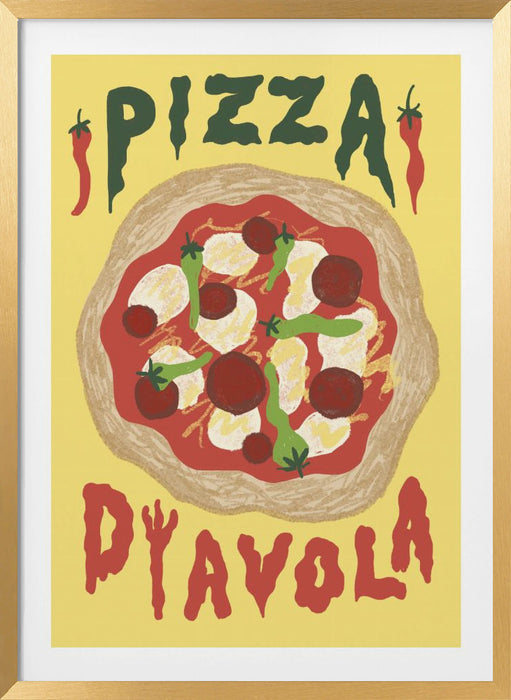 Pizza Diavola Framed Art Modern Wall Decor