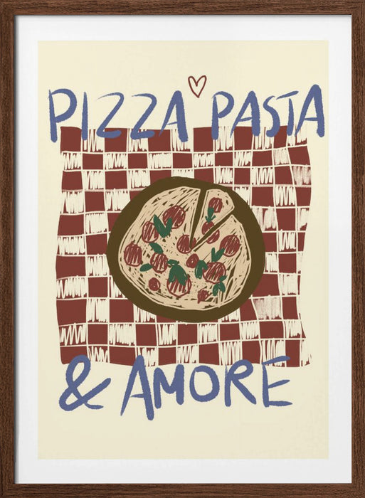 Pizza Pasta &amp; Amore Framed Art Modern Wall Decor