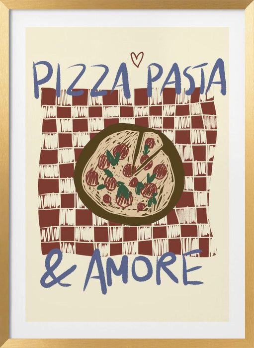 Pizza Pasta &amp; Amore Framed Art Modern Wall Decor