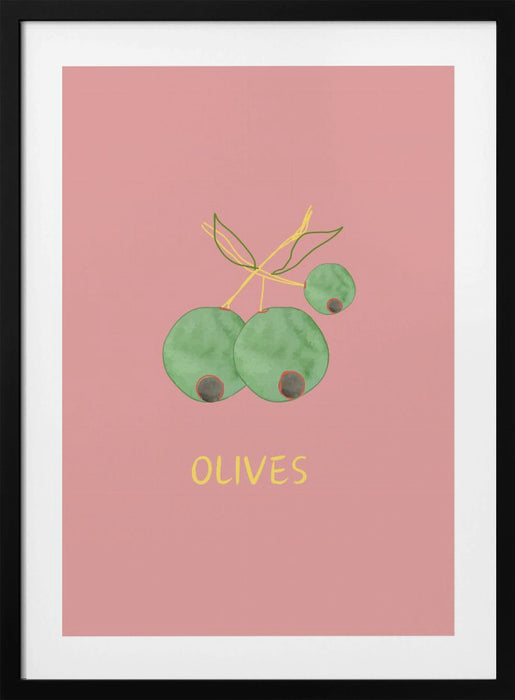 Olives in Pink Framed Art Wall Decor