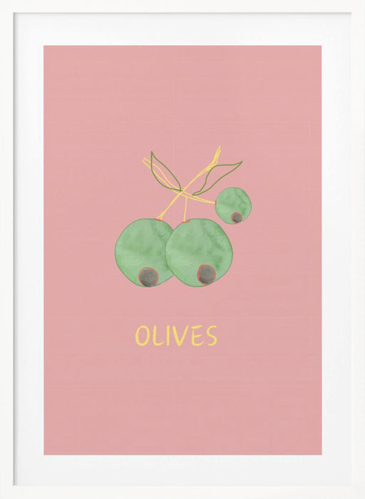 Olives in Pink Framed Art Wall Decor