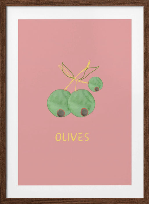 Olives in Pink Framed Art Wall Decor