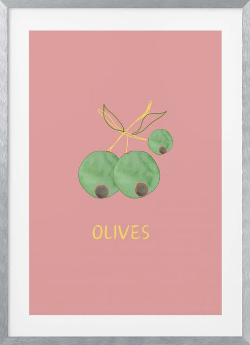 Olives in Pink Framed Art Wall Decor