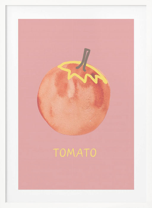 Tomato in Pink Framed Art Modern Wall Decor