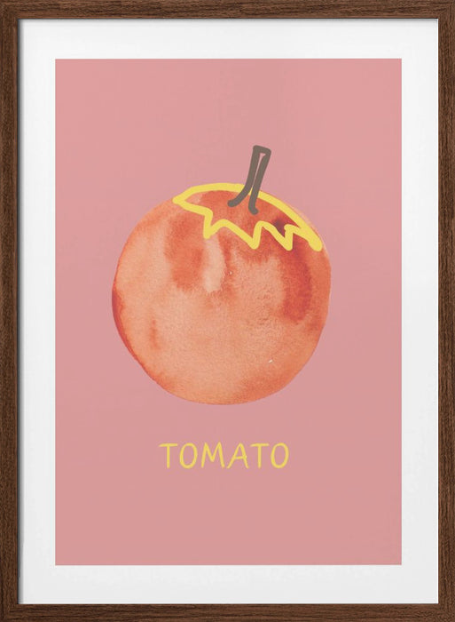 Tomato in Pink Framed Art Modern Wall Decor