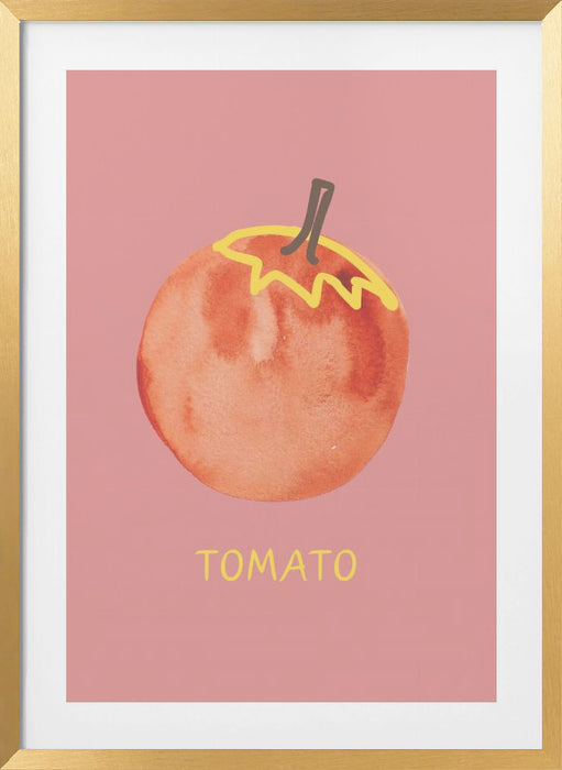 Tomato in Pink Framed Art Modern Wall Decor